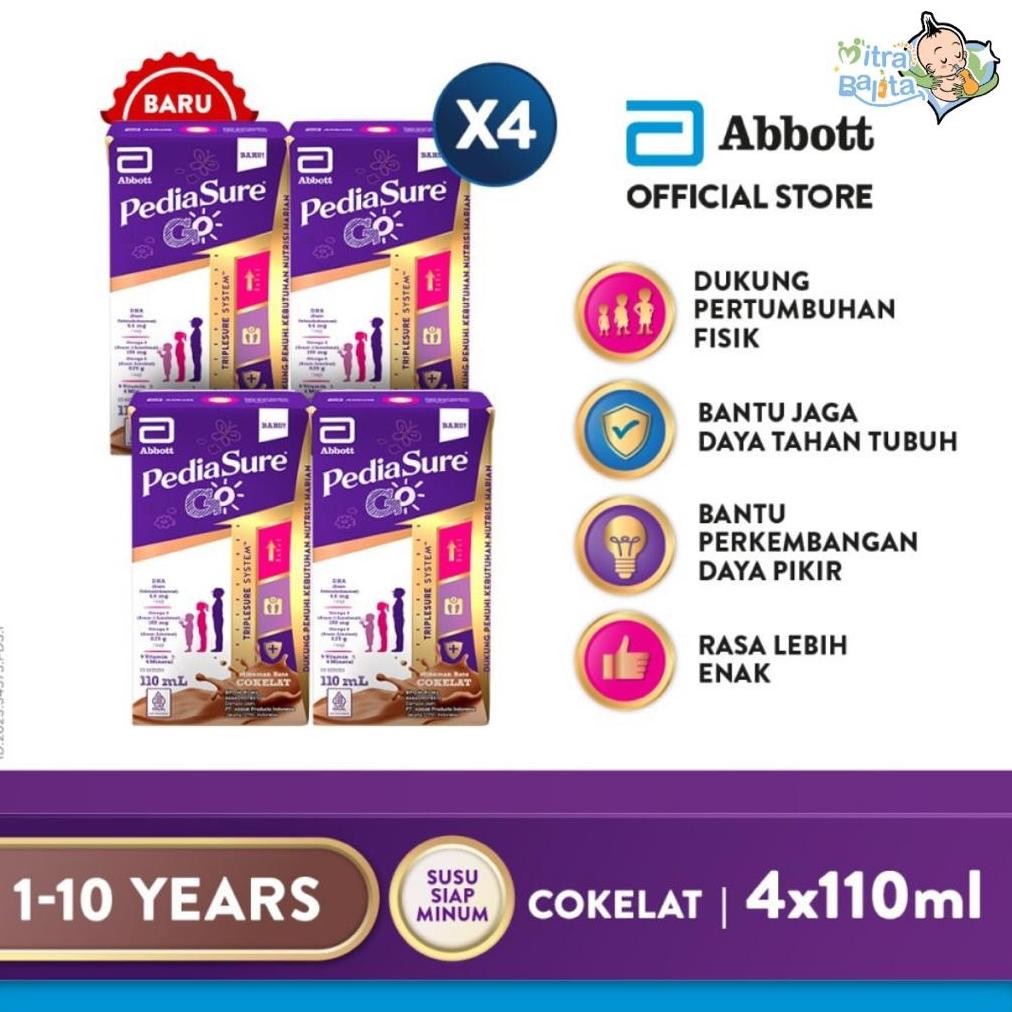 

Pediasure Go Cokelat Formula UHT 4x110ml aSt