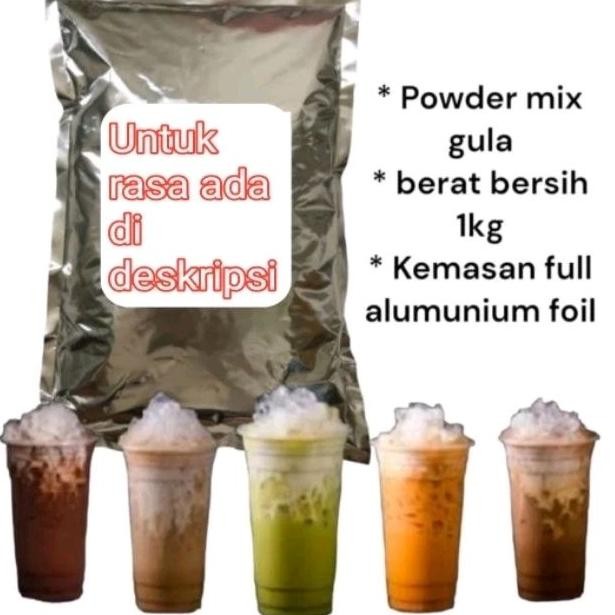

Taro, coklat,avocado,delvi,redvelvet,bubble gum,milo,blackohreo,ovaltine,beng,royal,nyoklat klasik,coklat almond,cheese,mangga,strawbery,magnum,hazelnut,capucino,espresso,leci,sirsak,durian,thaitea,greentea,vanila,anggur,tiramisu bubuk minuman1kg aSt