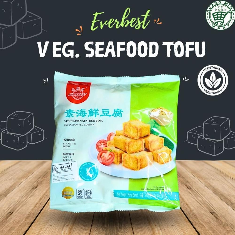 

Frozen Everbest 500gr Seafood Tofu Tahu Hai Sien Tou Fu Vegetarian aSt