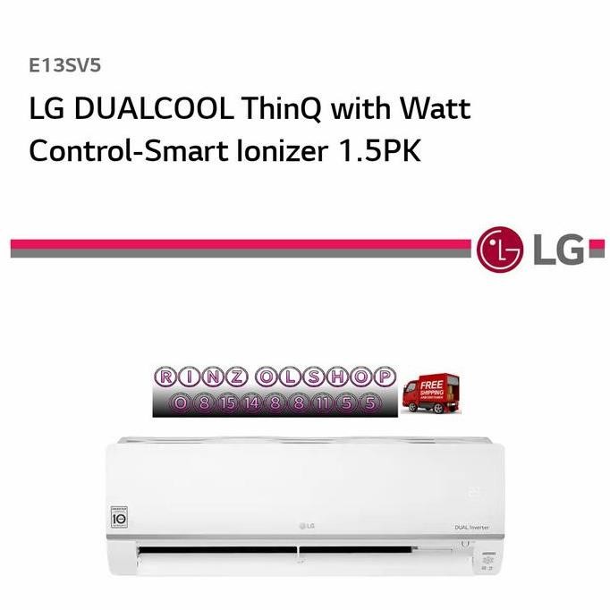 AC 1.5PK LG E13SV5 DUALCOOL INVERTER THINQ WATT CONTROL IONIZER 1.5 PK