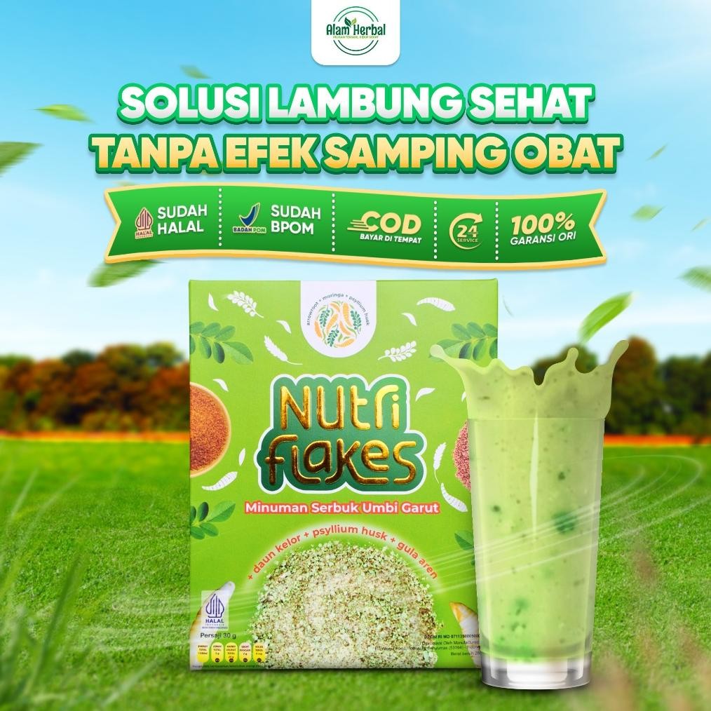 

Nutriflakes Sereal Umbi Garut Solusi Ampuh Atasi Asam Lambung Maag Gerd Kronis Original 280 Gram aSt