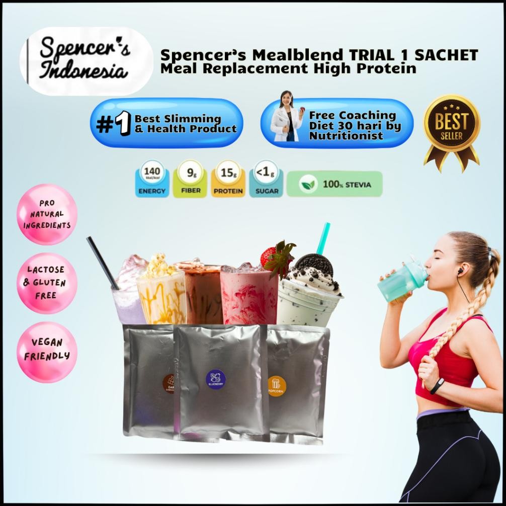 

SPENCER's MealBlend TRIAL 1 SACHET Pengganti Makanan Sehat Solusi Langsing Tanpa Kelaparan aSt