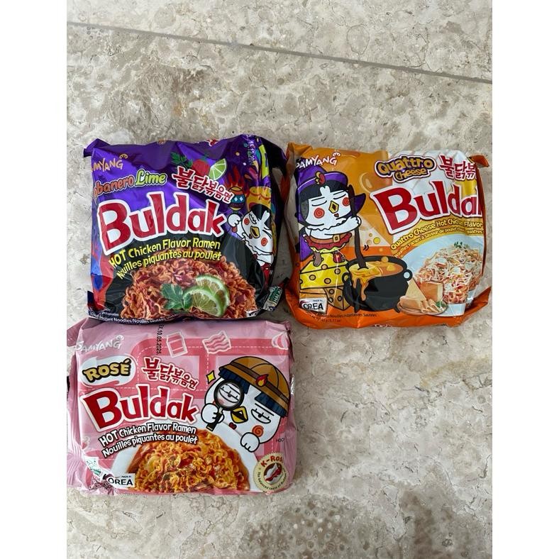 

SAMYANG HABANERO LIME MIE RAMEN / SAMYANG 3X SPICY / SAMYANG ROSE CARBONARA / QUATTRO CHEESE HOT CHICKEN aSt