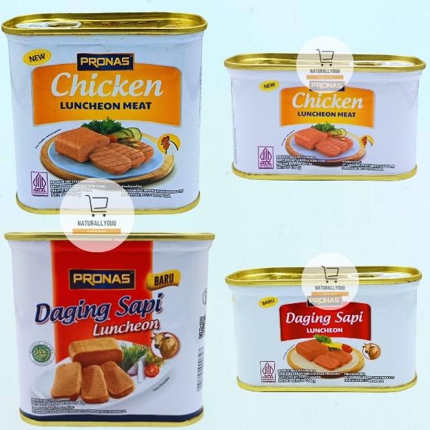 

Pronas Luncheon 340gr / 198gr Ayam/Sapi Daging Blok Serbaguna Olahan Kaleng aSt