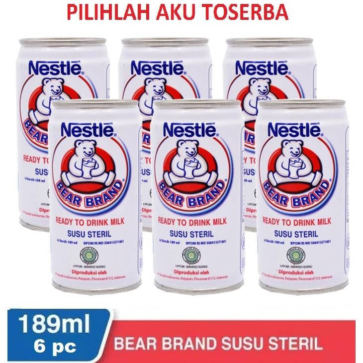 

Susu Steril Susu Beruang Bear Brand 189 ml - (1 PAKET ISI 6 KALENG) aSt