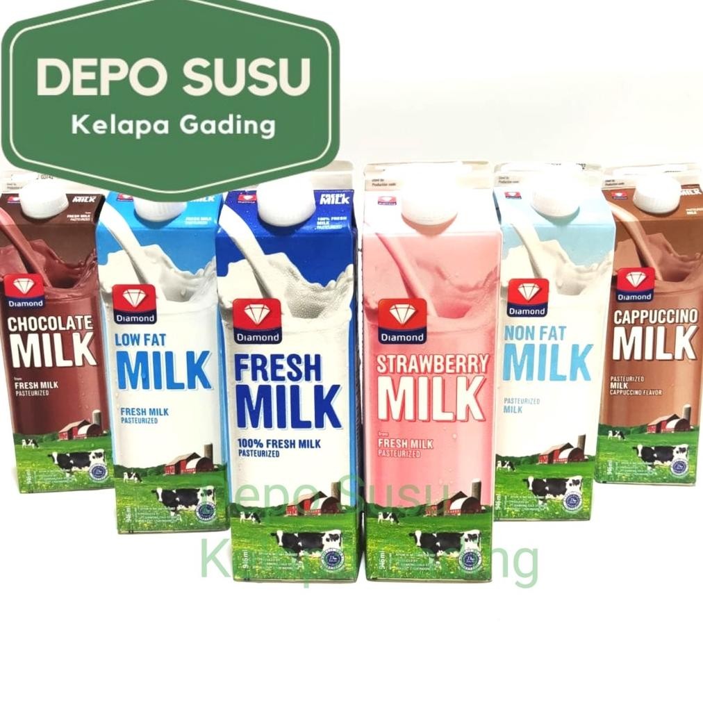 

Susu Diamond 1 Litter Rasa Coklat / Strawberry / Skim / Cappucino | Susu Segar Fresh Milk 1lt aSt