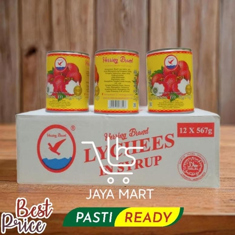 

Herring Brand Full Carton Canned Lychees in syrup / Leci Kaleng - 1 Dus 12 kaleng aSt