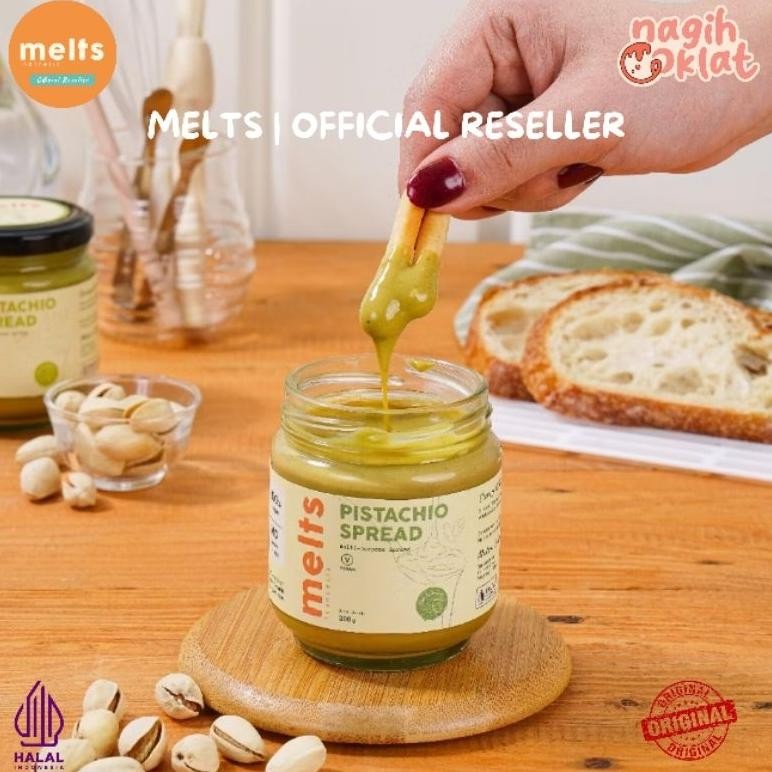 

MELTS Pistachio Spread (MOHON BACA DESKRIPSI PRODUK) | Selai Kacang untuk Roti Bahan Topping Kue Baking Pastry | Gluten Free Plant Based Vegan - @nagihcoklat aSt