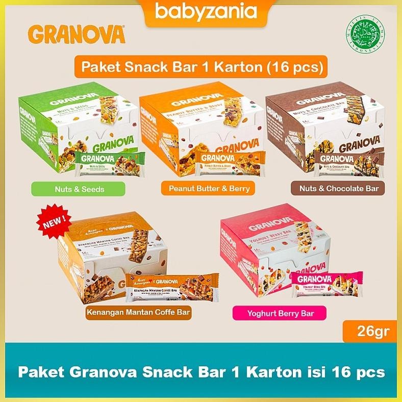 

Granola Bar by Granova Snackbar Sarapan 26 gr - 1 Karton Isi 16pcs aSt
