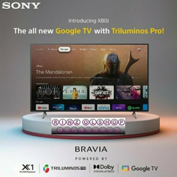 TERLARIS - LED TV SONY 55X80J ANDROID SMART GOOGLE TV UHD 4K KD55X80J