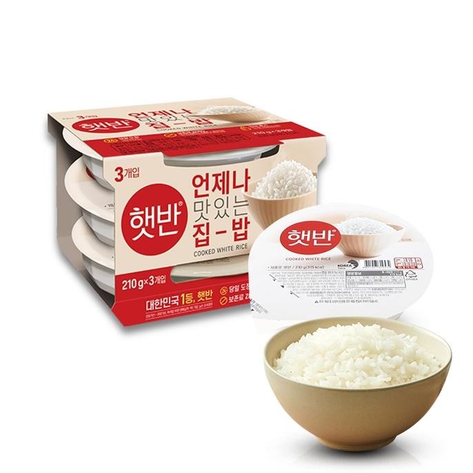 

CJ Hetbahn Cooked White Rice - Nasi Putih Instan Korea 210 gram Bundle 3 Pack aSt
