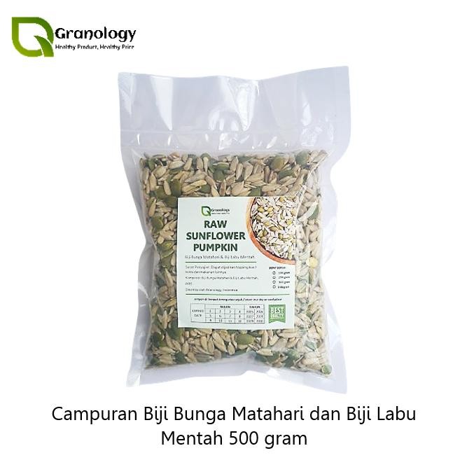 

(RAW) Mix Sunflower Seed dan Pumpkin Seed Mentah (500 Gram) by Granology aSt