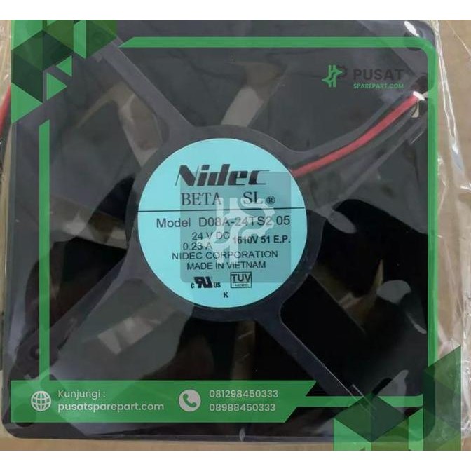 TERMURAH - NIDEC D08A-24TS2 05 24V 8CM 80X25MM inverter cooling fan