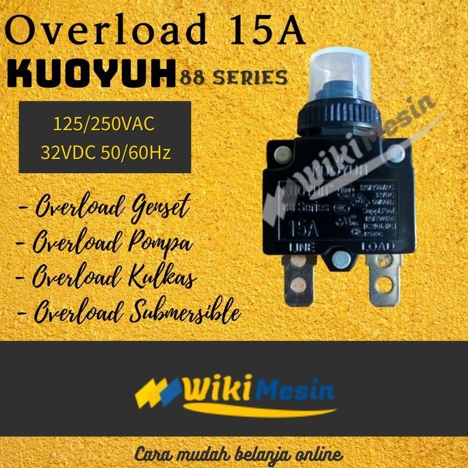 Overload Thermal Circuit Breaker Wokema 15 Ampere W55 Series 15A Diskon