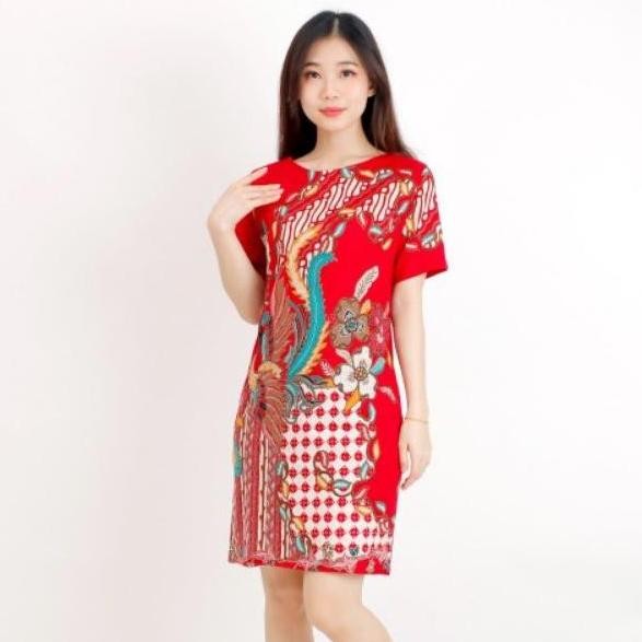 BAJU BATIK WANITA - DRESS BATIK CEWEK MODERN 038 GTW
