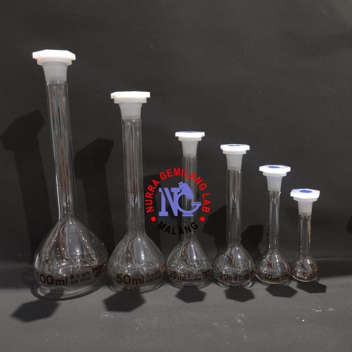 Volumetric Flask (Labu Ukur) 100Ml Merk Iwaki Pyrex Original Dan Terpercaya
