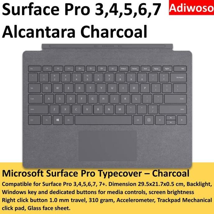 Grosir Microsoft Surface Pro Keyboard - Charcoal