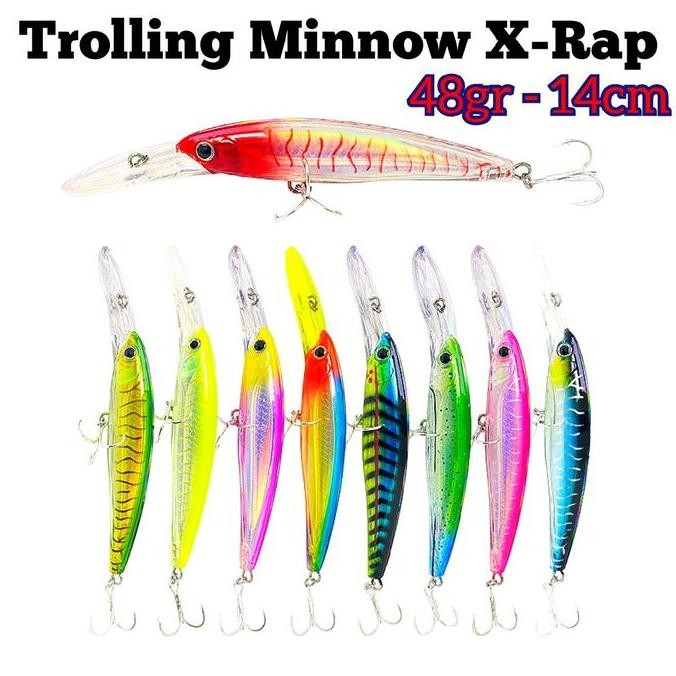 minnow trolling 14cm 48g x-rap umpan laut tenggiri gt marlin pelagic stok terbatas
