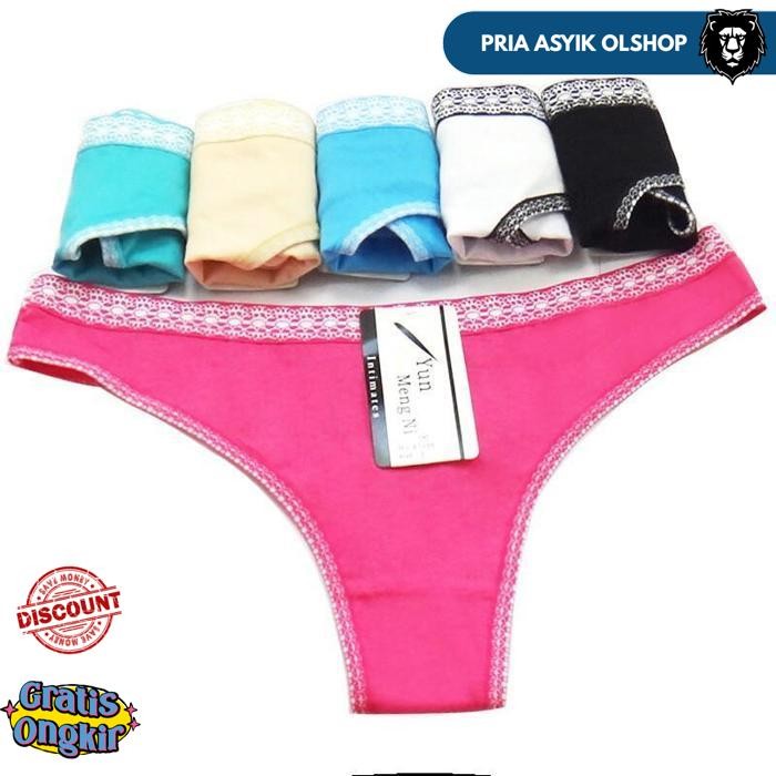 CELANA DALAM WANITA G STRING LINGERIE THONG BAHAN KATUN C098 BY PRIA ASYIK OLSHOP
