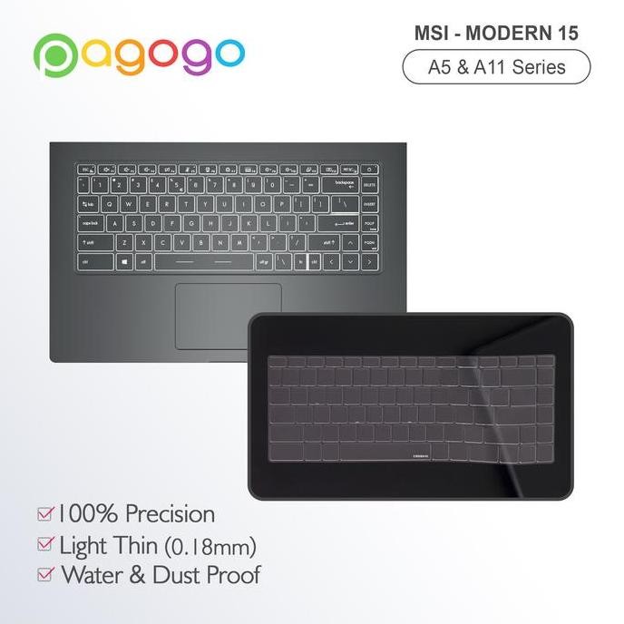 New Pelindung Keyboard MSI Modern 15 (A11S/A11SB) TPU Cooskin Original