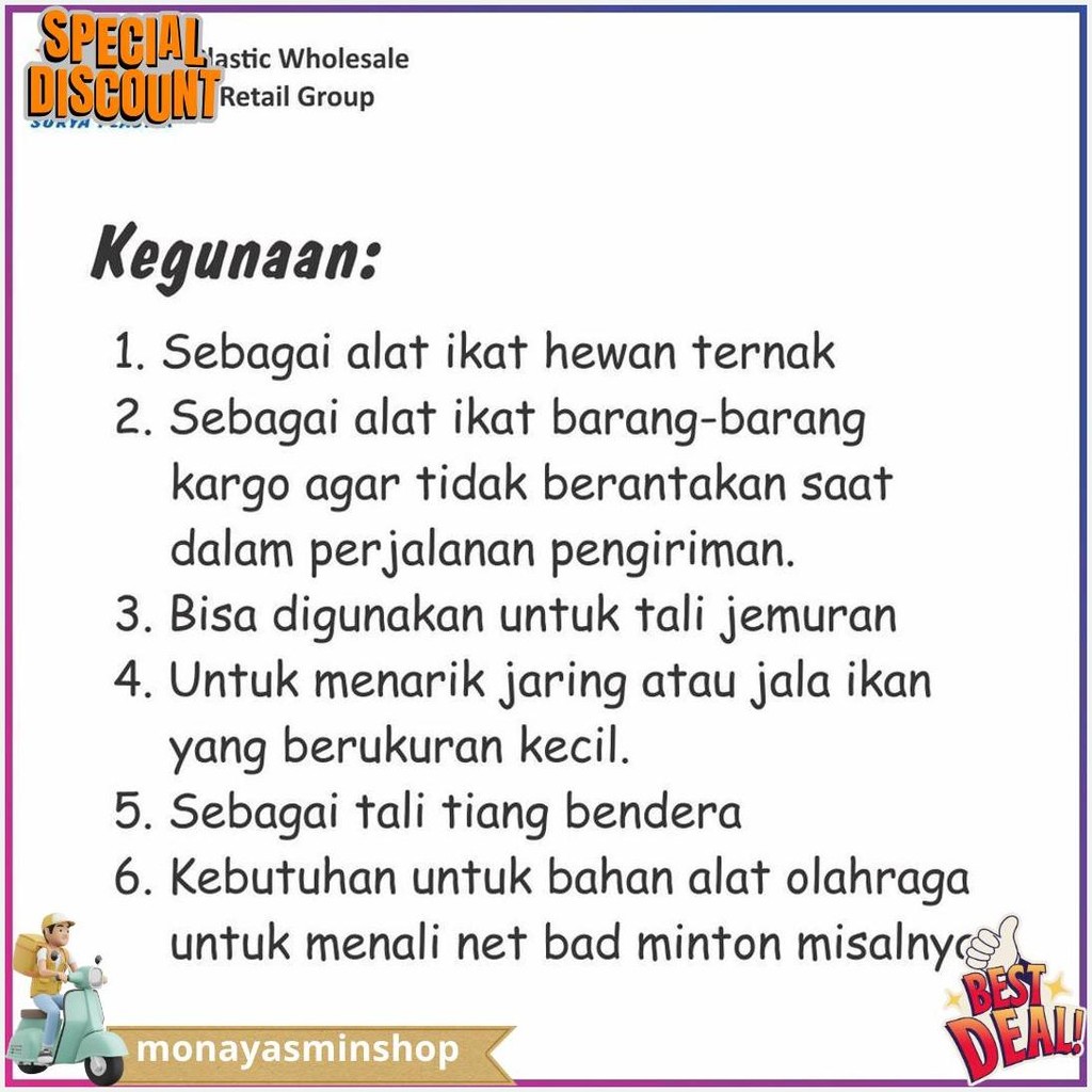 

Tali Tampar Ukuran 2Mm Panjang 220 Meter Siap Kirim