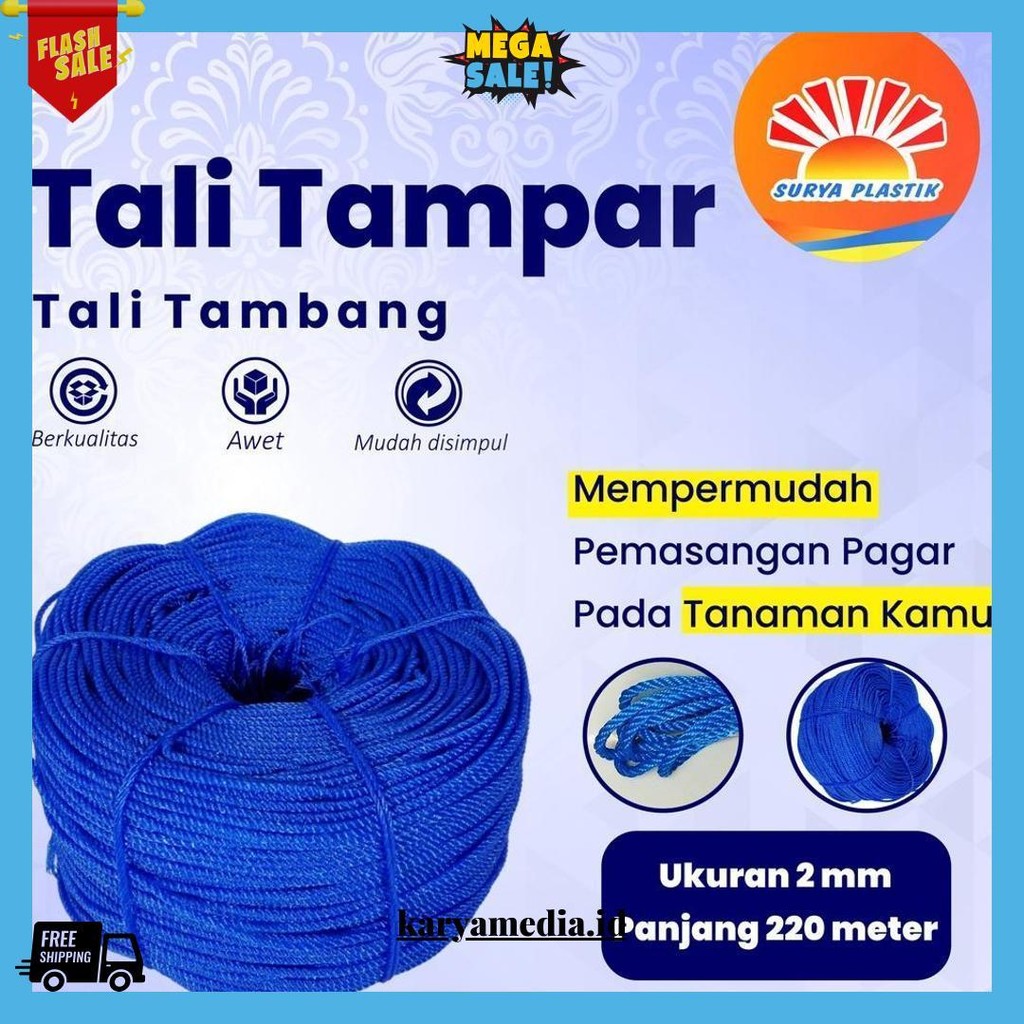 

Tali Tampar Ukuran 2Mm Panjang 220 Meter Gratis Ongkir