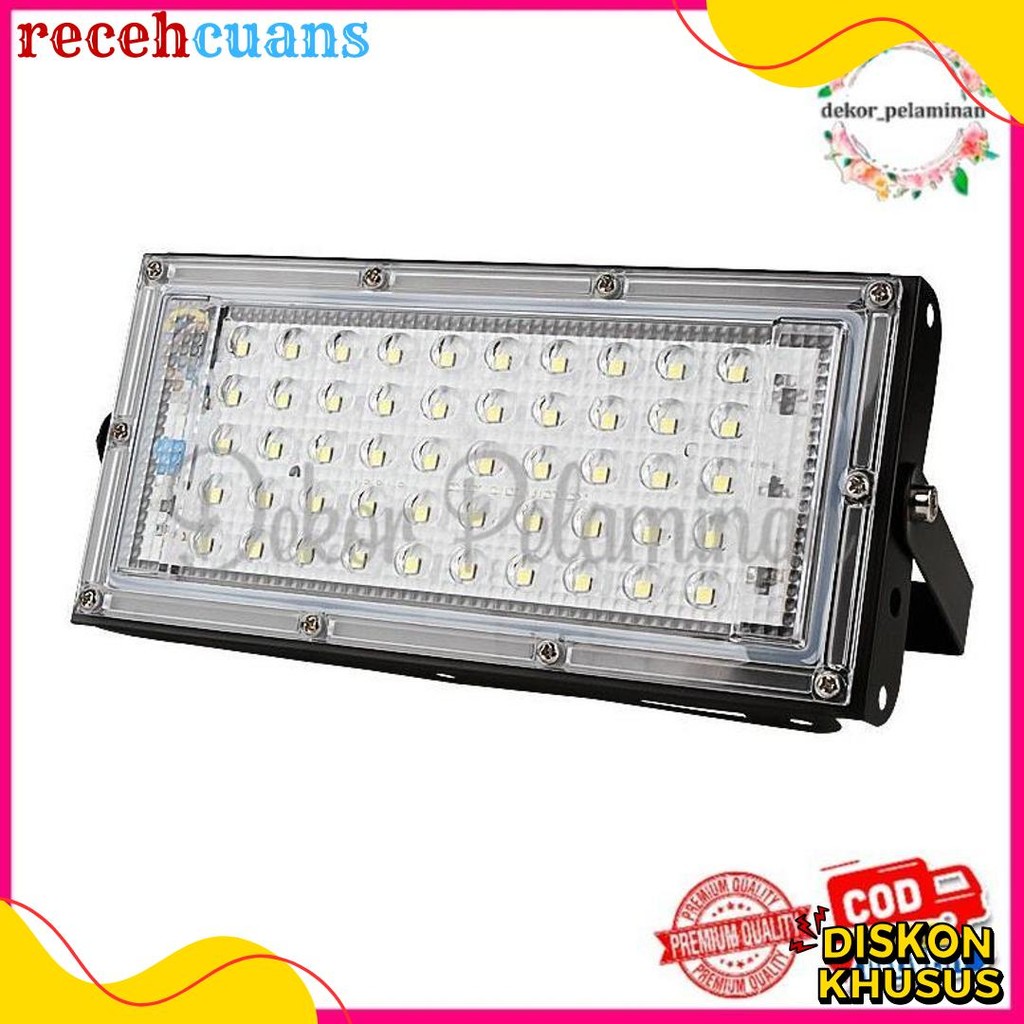 Grosir Bunga Pelaminan - Lampu Sorot Flood Light Led 50W Tanpa Remot - Dekorasi Pernikahan - Outdoor