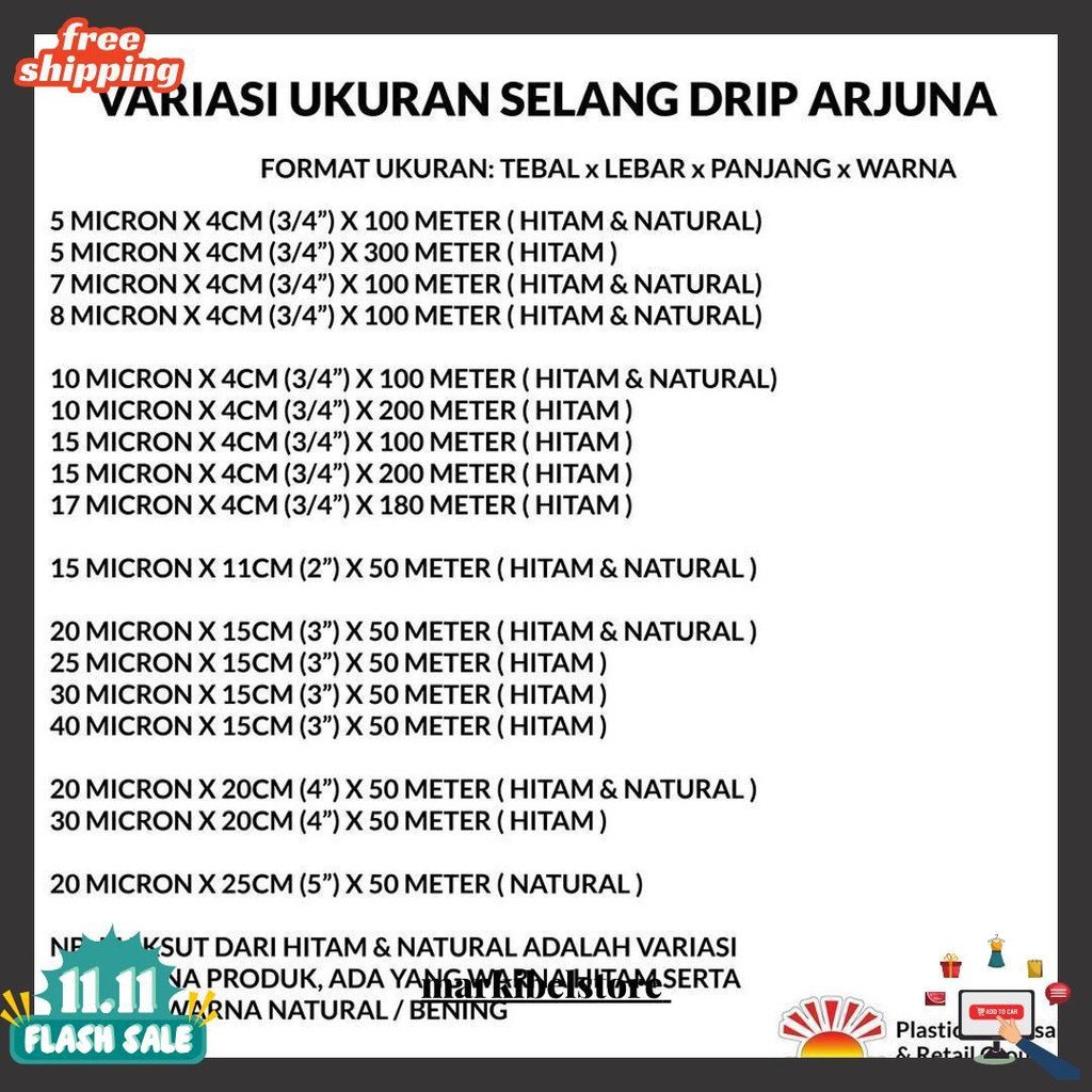 Selang Drip 20 Micron 4 Dim 50 Meter - Pipa 4 Inch Cod