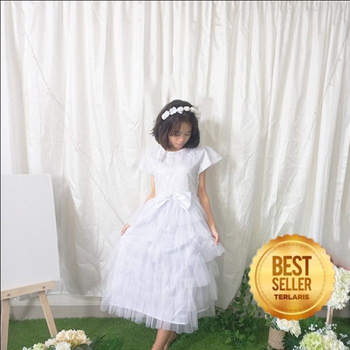 Kif Gaun Putih Anak Perempuan 2 3 Tahun White Dress Baptis Gaun Aqiqah 1