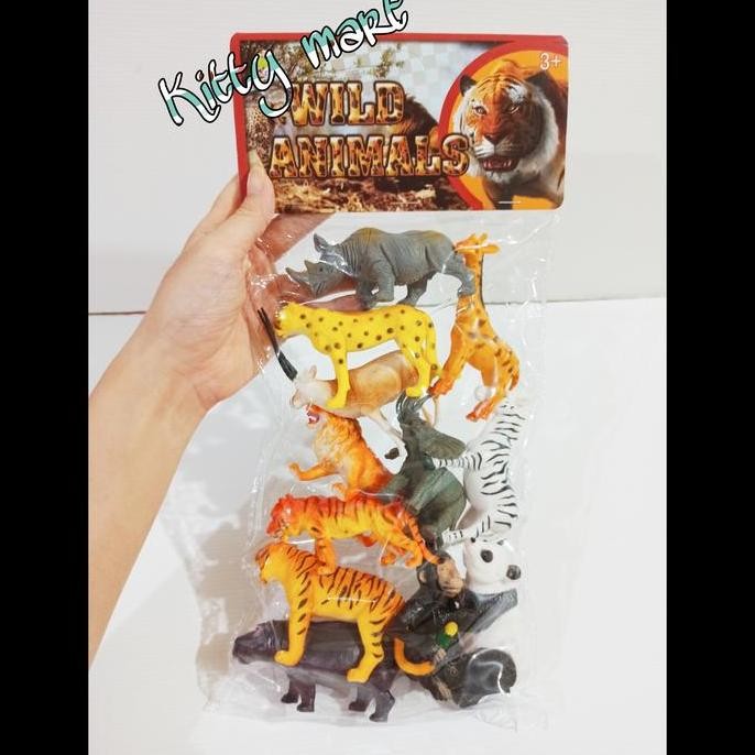 MAINAN ANAK HEWAN BINATANG WILD ANIMAL SET 12 PCS