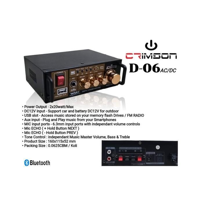 Amplifier Karaoke  Ac Dc Crimson D 06 Bluetooth Original Bergaransi