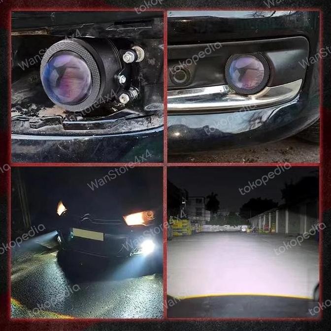 Fog Lamp Bi Led 3 Inch Fx Blue Lens 1 Warna Merk Aes