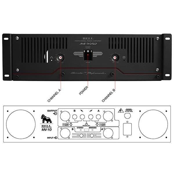 Box Power Amplifier Bell MV10 M-V10 MV 10 Box Bell