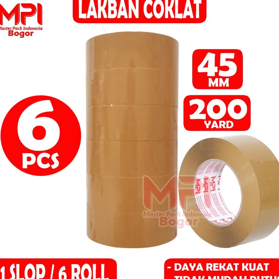 

6 Pcs Lakban Coklat Jumbo Mpi 45 Mm X 200 Yard Lakban Paing Master Pa Indonesia Bogor