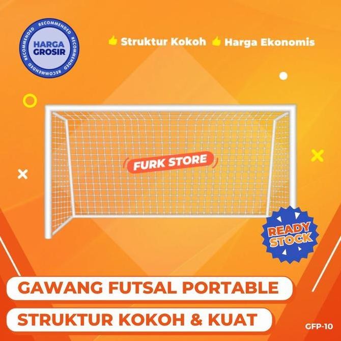 BEBAS ONGKIR - Gawang Futsal Murah, Gawang Besi Portable untuk Futsal GFP-10