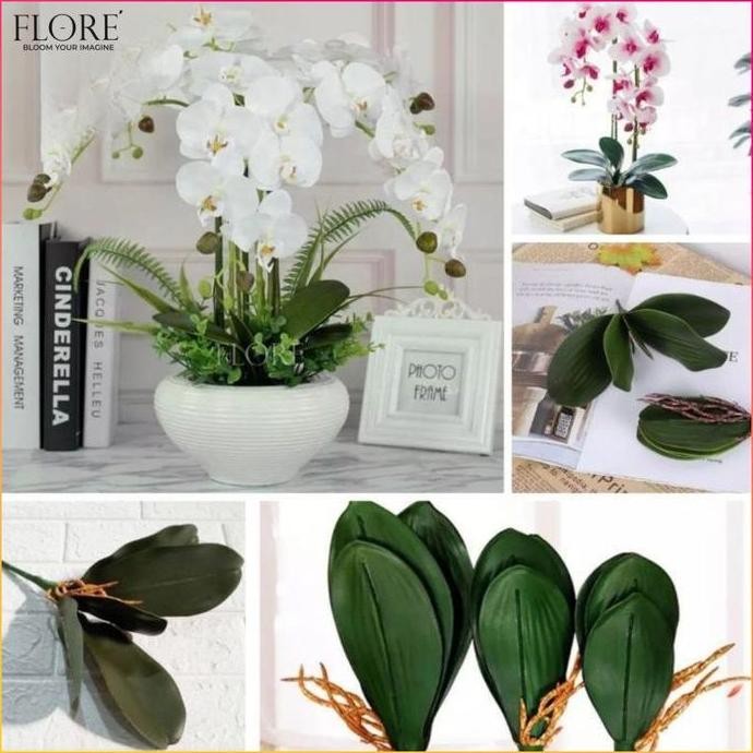 (Allthebest) Daun Anggrek Latex [M] /Daun Anggrek Latex Jumbo/Daun Anggrek Artificial (KN-384)