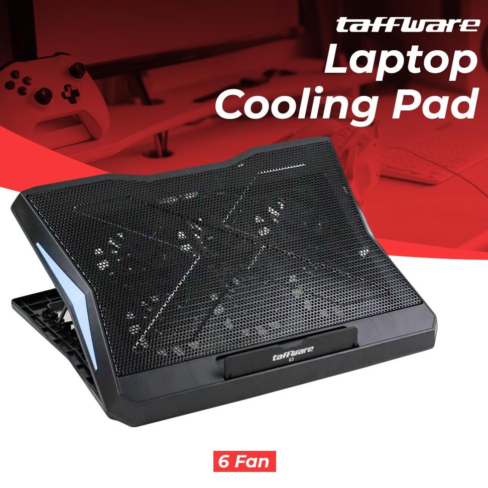 Original Cooling Pad Laptop 6 Fan Kipas Angin Cooler Notebook Ergostand 12 14 15 17Inch He13