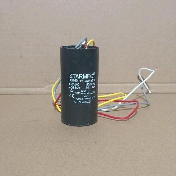 kapasitor mesin cuci sanken 2 tabung cbb60 12/4uf Merah PROMO