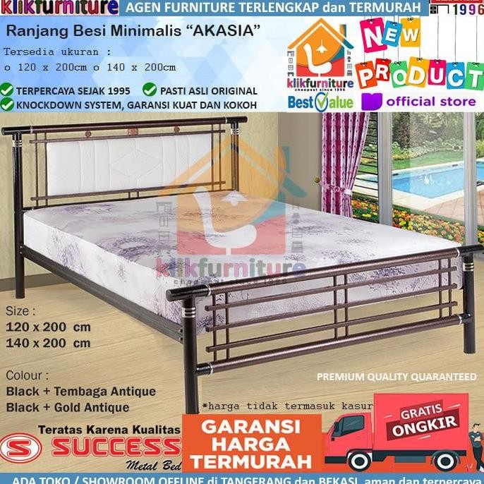 Ranjang Besi Success New Akasia 140X200 Cm