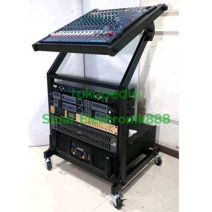 RACK POWER 10 U + MIXER AUDIO / RAK TEMPAT ACC SOUND SYSTEM