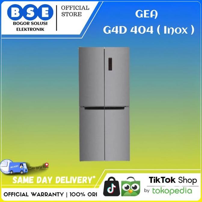 TERMURAH - PROMO MURAH KULKAS 4 PINTU - INOX SILVER | GEA G4D 404 | G4D404