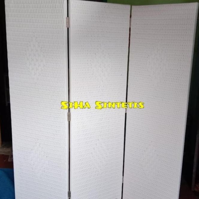Partisi Sketsel Penyekat ruangan Lipat rotan sintetis 50170cm