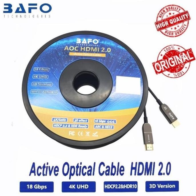 SIAP KIRIM KABEL HDMI FIBER OPTIC 50 METER BAFO FO - HDMI PANJANG RESOLUSI TINGGI