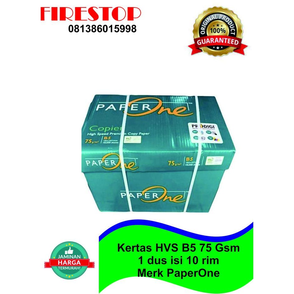 

Kertas HVS B5 75gsm PaperOne 1 Dus