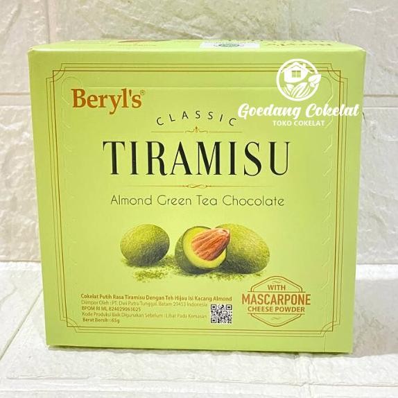 

_Kecil_ Beryls Classic Tiramisu Almond Green Tea Milk White Chocolate 65G Coklat Malaysia Gv23