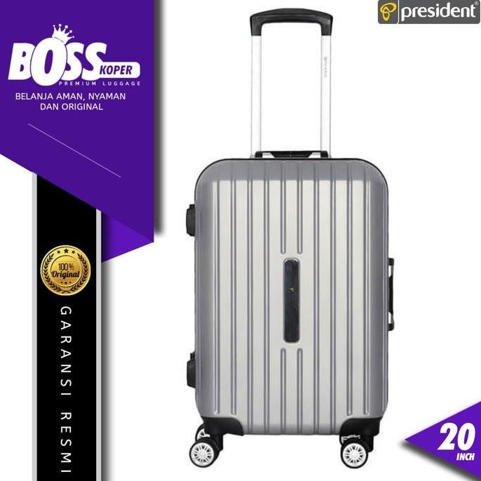 Koper Frame PRESIDENT 20 Inch Tanpa Zipper (5297) Non Resleting + TSA