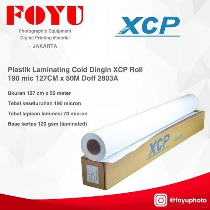 

TERLARIS - Plastik Laminating Dingin XCP Roll 190 mic 127CM x 50M Doff 2803A