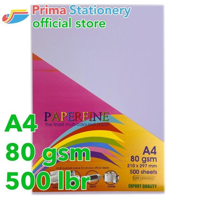 

BEBAS ONGKIR - Paperfine Kertas HVS Warna A4 IT 185 Lavender Rim isi 500 lbr [TC]