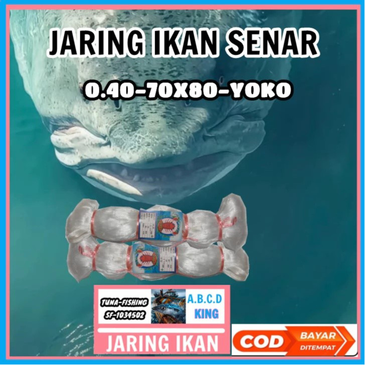 JARING IKAN SENAR 040-70x80 YOKO / JARING IKAN 0.40 / JARING IKAN COD / JARING PUKAT SENAR