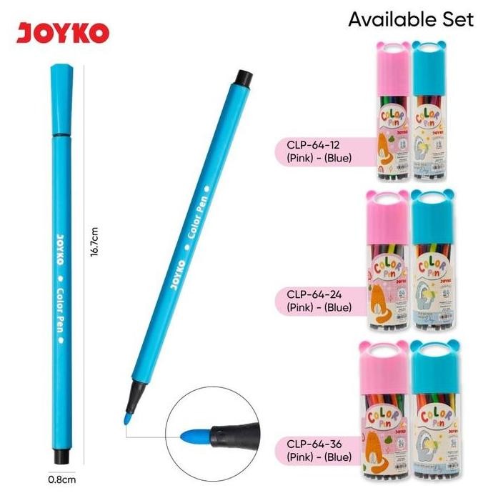 

Color Pen Pulpen Pena Warna Joyko Clp-064 Spidol